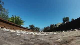 GoPro under Amtrak train at Carpinteria State Beach California [upl. by Laktasic402]