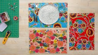 Sew an Oil Cloth Placemats [upl. by Airlia]