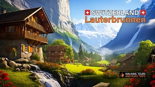 Lauterbrunnen Switzerland  A Swiss Village Tour  Most Beautiful Villages in Switzerland 4k video [upl. by Elidad803]