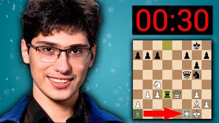 Alireza Firouzja Beats Magnus Carlsen With Giving Time Odds  30sec vs 1min [upl. by Shalne833]