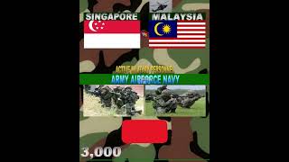 Singapore vs Malaysia military power comparison 2024 navy militarypower army airforce military [upl. by Galan992]