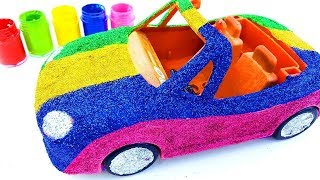 Learn Colors Paint Disney Car Finger Family And Kinetic Sand Ice Cream Paw Patrol [upl. by Karine]