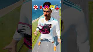 🚘CR7 vs Messi vs Haaland vs Mbappe vs Ronaldo Characters ⚽️beamngdrive football shorts simulator [upl. by Aliekat]