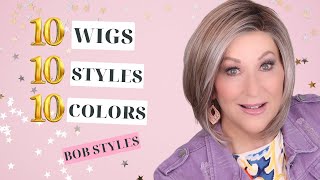 10 SHORT BOB wigs  10 styles 10 colors  6 Brands  What are the differences [upl. by Fasto]