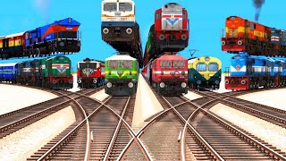 4️⃣ TRAINS ON TOP OF THE TRAINS CROSSING ON DIFFERENT RAILROAD TRACKS🔺Train SimulatorRailworks [upl. by Moulton]