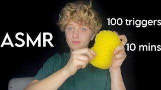 ASMR 100 triggers in 10 minutes  Fast Random ASMR [upl. by Lavotsirc]