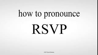 How to Pronounce RSVP [upl. by Hyatt]