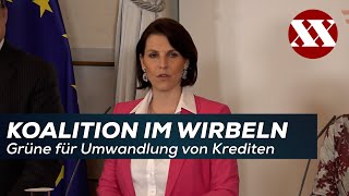 Grüne für Umwandlung von Krediten „Absurd“ kontert Edtstadler ÖVP [upl. by Wiatt726]