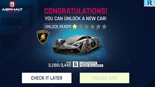 UNLOCKED LAMBO TERZO MILLENNIO FOR FREE  ASPHALT 9 UNLOCKED FREE CARS  ASPHALT 9 CARS [upl. by Joselow526]