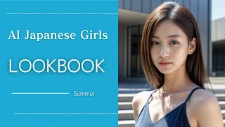 ai Japanese girls Summer Fashion Lookbook [upl. by Treva]