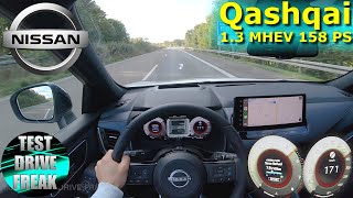 2022 Nissan Qashqai 13 DIGT MHEV Tekna 158 PS TOP SPEED AUTOBAHN DRIVE POV [upl. by Muscolo78]