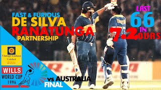 66 Runs in 72 Overs Improvised De Silva amp Ranatunga winning the World Cup for Sri Lanka in style [upl. by Ecinert776]