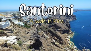 Exploring Fira Santorini  4K [upl. by Slein695]