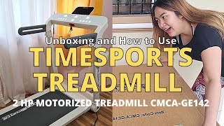 UNBOXING TIMESPORTS TREADMILL  2 HP MOTORIZED TREADMILL  CMCAGE142 How to Use [upl. by Vaclav588]