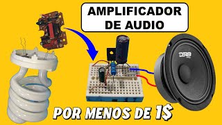 Amplificador de AUDIO con Transistor BJT y componentes RECICLADOS paso a paso [upl. by Mar773]