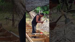 Longboat 🇮🇩 pacujalur viralvideo woodworking fyp [upl. by Akerboom]