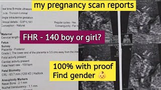 my pregnancy scan report  FHR 140 boy or girl  how to identify baby gender [upl. by Eniamerej]