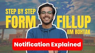 IPMAT IIM Rohtak 2024 Notification amp Form Fillup 📝 Exam Date 18 May 2024 [upl. by Odama]