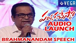 Pandaga Chesko Movie  Audio Launch  Brahmanandam Speech  Latest Telugu Movie 2015 [upl. by Ennaeiluj]