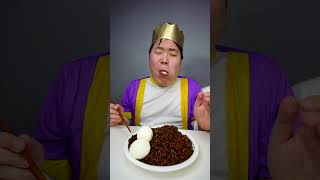 ASMR MUKBANG  Spicy Chicken  black bean noodles eating HUBA shorts [upl. by Premer]