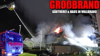 GROßBRAND IN WESSELING  Gärtnerei amp Haus in Vollbrand  Massive Rauchentwicklung  Großeinsatz [upl. by Nehpets]