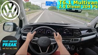 2022 Volkswagen T61 Multivan 20 TDI 4Motion 204 PS TOP SPEED AUTOBAHN DRIVE POV [upl. by Helali]