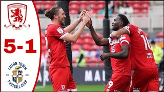 Middlesbrough vs Luton Fc 51 All Goals ResultsHighlights Finn Azaz Goals Delano Burgzorg Goal [upl. by Feil]