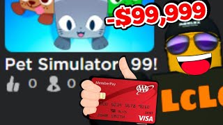 Spending 99999 on Pet Sim 99 BEFORE its even out [upl. by Yelra]