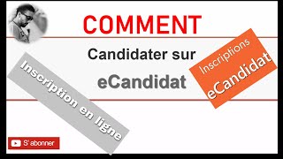 التسجيل عبر ECandidat Postuler à une formation sur eCandidat [upl. by Metah919]