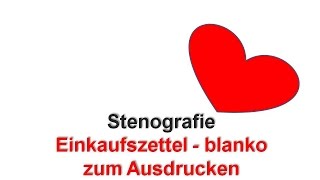 Stenografie – Kostenloses Stenoformular Einkaufszettel zum Ausdrucken [upl. by Vernor]