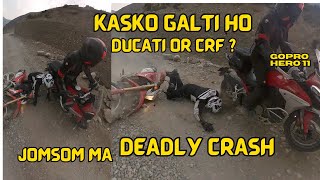 DEADLY CRASH AT JOMSOM  KASKO GALTI HO DUCATI OF CRF  TwinsRiderVlog [upl. by Sillyhp204]