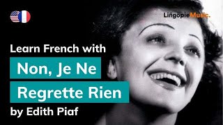 Edith Piaf  Non Je Ne Regrette Rien Lyrics  Paroles English amp French [upl. by Darryn]