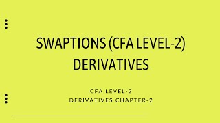 Swaptions in Derivatives  CFA Level2  Derivatives [upl. by Aya]