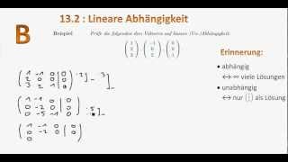 132 B Lineare Abhängigkeit [upl. by Marpet]