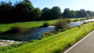 Relaxing cycling on the Dreisam River Freiburg Black Forest Germany  Powersilence Arts amp Landscapes [upl. by Apeed]