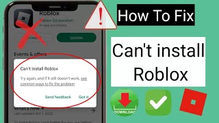 How To Fix Cant Install Roblox Error On Google Playstore  Cant Install Roblox Problem Solved [upl. by Annuahsal]