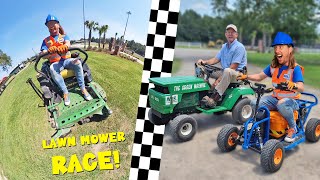 Lawn Mower Race with Handyman Hal  Lawn Mower for Kids [upl. by Cedric]