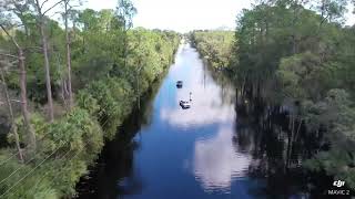 Osteen Maytown Rd 10622 post Hurricane Ian flooding drone flight low over the water then to 400’ [upl. by Xenia]