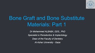 Bone Graft and Bone Substitute Materials Part 1 [upl. by Cleopatre]