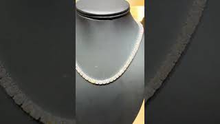 2851 TCW 14k Lab Grown Diamond White Gold Necklace  16inch 89Stone Secure Lock 43mm Stones [upl. by Wilfrid]