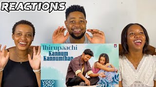 African Friends Reacts To Kannung Kannudhan Song  Thiruppatchi Tamil Movie  Vijay  Trisha  Mani [upl. by Michaelina]