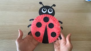 Lady Bug Paper Craft  Paper Plate Craft Ideas For Kids  Homeschooling Activities [upl. by Flodnar198]