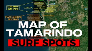 MAP OF TAMARINDO SURF SPOTS [upl. by Gilberte]