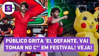 Diogo Defante incentiva público a gritar Ei Defante vai tomar no c em show no Planeta Atlântida [upl. by Milburn]