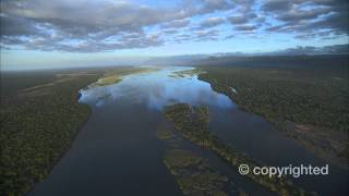 Africas river Zambezi  Aerials of the Victoria Falls  Wildlife footage  Framepool [upl. by Ladnyc674]