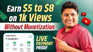 Earn 5 to 8 on 1K Views Without Monetization  Earn on YouTube Without Monetization using GPlinks [upl. by Enilrac]