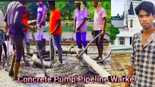 Concrete pump pipeline gang Concrete pump machine  Concrete pump pipeline warker [upl. by Duma629]