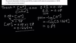 How To Calculate pH and Ka EQUILIBRIUM CONSTANT from PERCENT DISSOCIATION [upl. by Huesman]