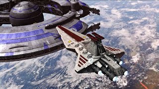 Epic Clone Wars NPC Space Battle  Star Wars Empire at War Remake Mod [upl. by Lyell]