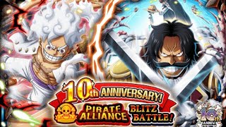 GEAR 5 LUFFY amp ACE 10th Anniversary 40 Stamina Blitz Battle 2810x Points [upl. by Misak]